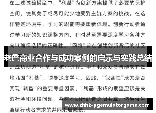 老詹商业合作与成功案例的启示与实践总结