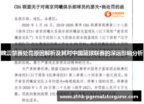 魏震禁赛处罚原因解析及其对中国篮球联赛的深远影响分析