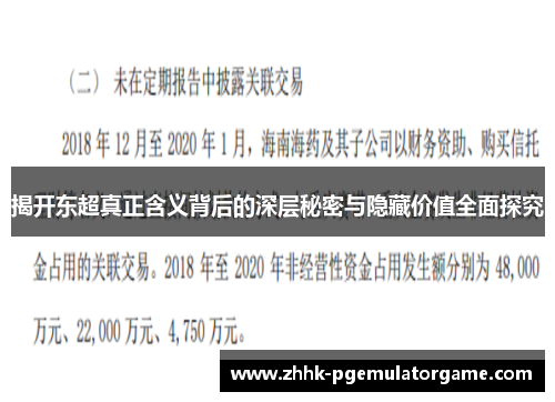 揭开东超真正含义背后的深层秘密与隐藏价值全面探究